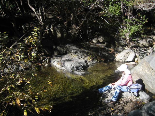 Big Sur Coast: Salmon Creek Trail.  Stopping for lunch.