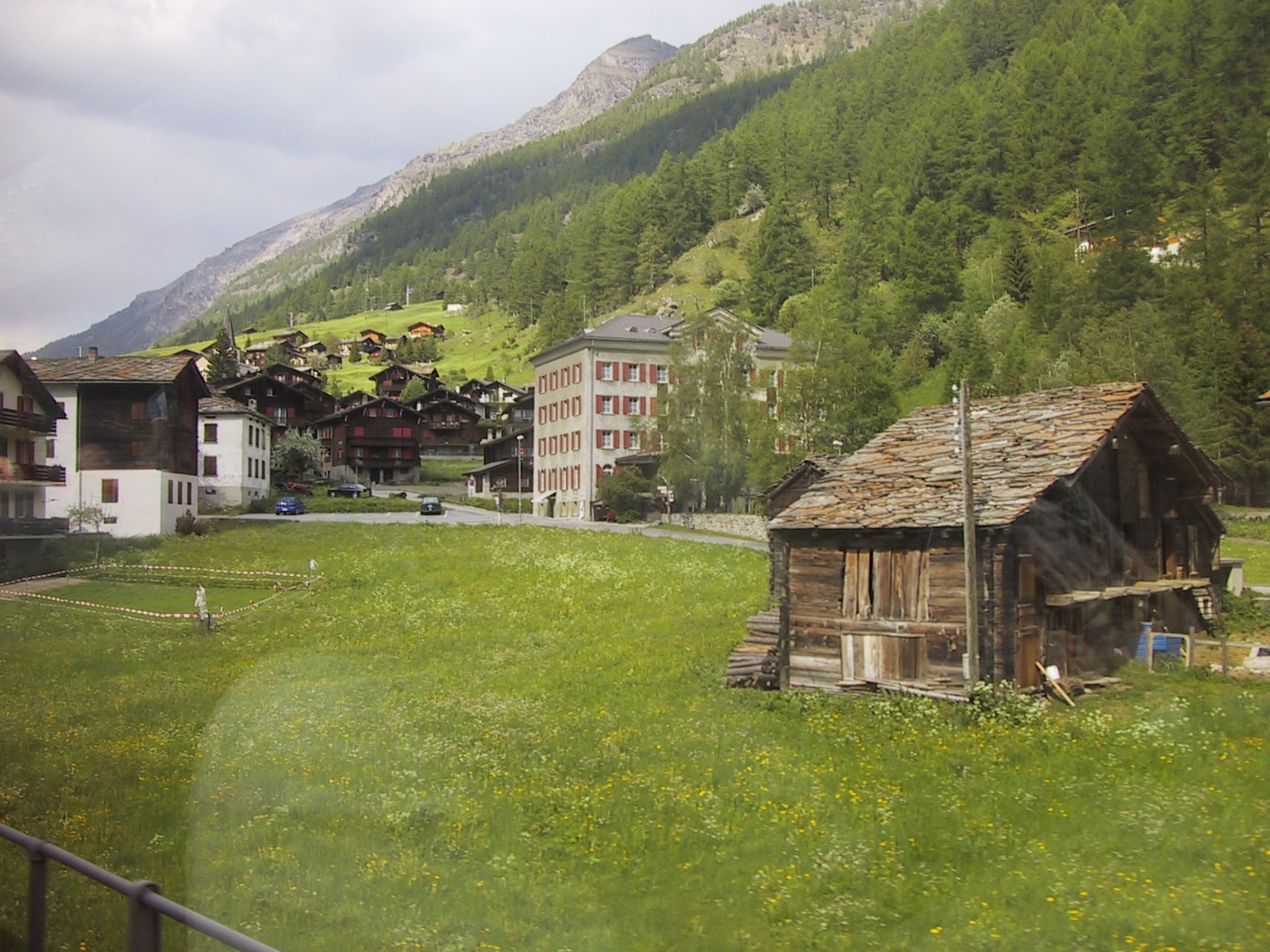 Entering Zermatt, the end of our Glacier Express journey.